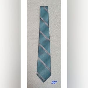 Wembley Teal and Silver Diagonal Striped Tie
